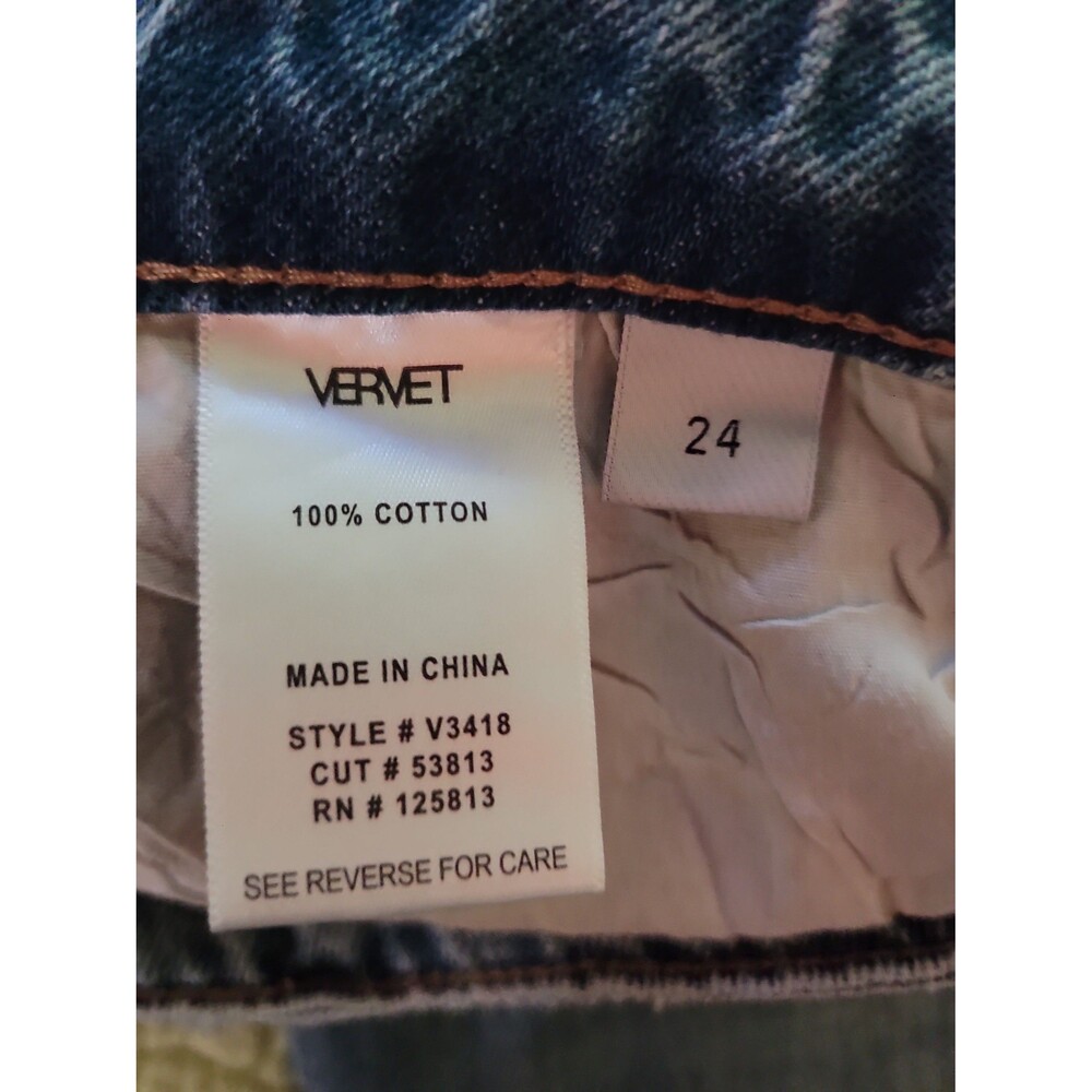 Vervet Blue Cargo Straight Leg Jean Sz 24 - Picture 7 of 8